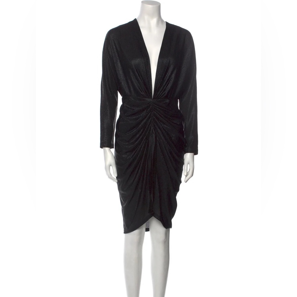IRO metallic plunge mini dress